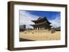 Imperial Throne Hall (Geunjeongjeon) with Modern City Skyline , Seoul, South Korea-Eleanor Scriven-Framed Photographic Print