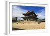 Imperial Throne Hall (Geunjeongjeon) with Modern City Skyline , Seoul, South Korea-Eleanor Scriven-Framed Photographic Print