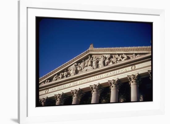 Imperial Washington Portfolio, DC Views, 1952: Archives of United States of America Facade Detail-Walker Evans-Framed Photographic Print