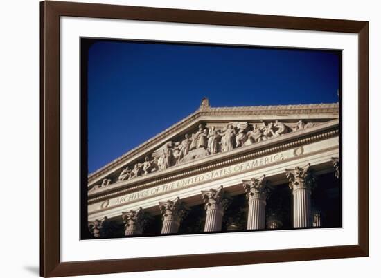 Imperial Washington Portfolio, DC Views, 1952: Archives of United States of America Facade Detail-Walker Evans-Framed Photographic Print