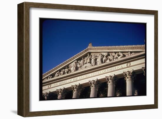 Imperial Washington Portfolio, DC Views, 1952: Archives of United States of America Facade Detail-Walker Evans-Framed Photographic Print