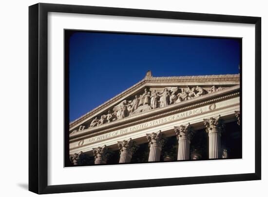 Imperial Washington Portfolio, DC Views, 1952: Archives of United States of America Facade Detail-Walker Evans-Framed Photographic Print