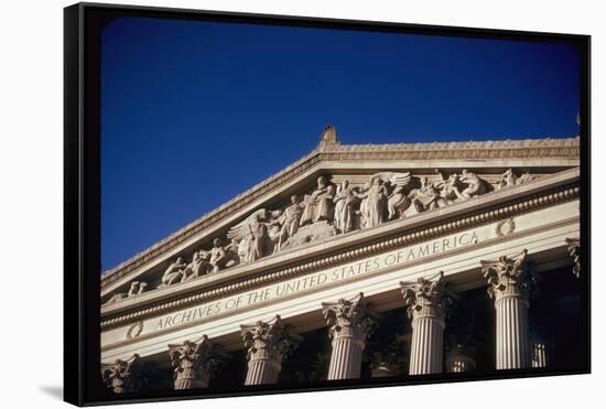 Imperial Washington Portfolio, DC Views, 1952: Archives of United States of America Facade Detail-Walker Evans-Framed Stretched Canvas