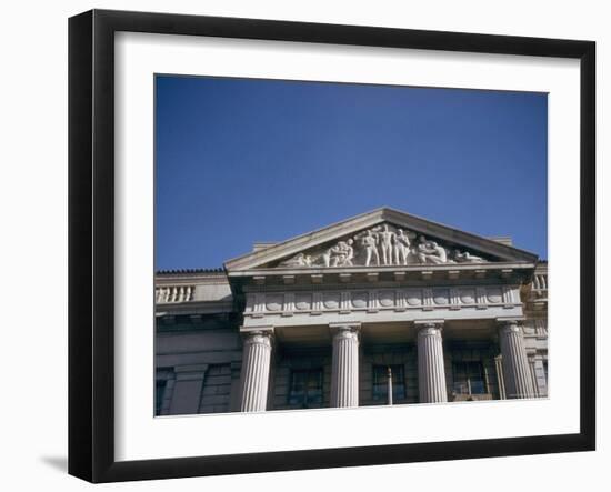 Imperial Washington Portfolio, DC Views, 1952: Commerce Department Building Facade Detail-Walker Evans-Framed Photographic Print