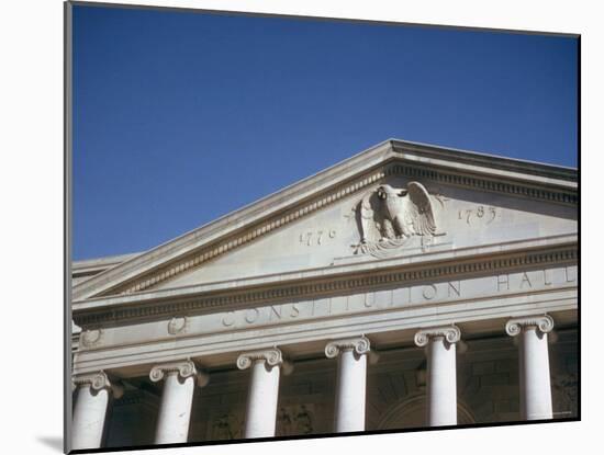 Imperial Washington Portfolio, DC Views, 1952: Constitution Hall Facade Detail-Walker Evans-Mounted Photographic Print