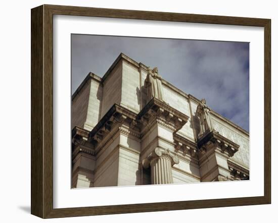 Imperial Washington Portfolio, DC Views, 1952: Union Station Facade Detail-Walker Evans-Framed Photographic Print