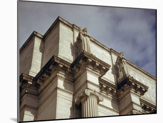 Imperial Washington Portfolio, DC Views, 1952: Union Station Facade Detail-Walker Evans-Mounted Photographic Print