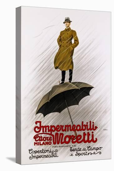 Impermeabili Moretti Umbrella Poster-Leopoldo Metlicovitz-Stretched Canvas