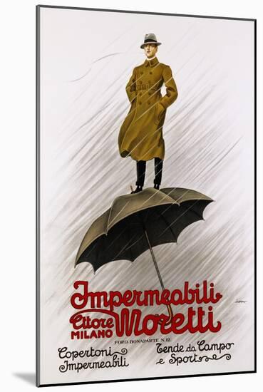 Impermeabili Moretti Umbrella Poster-Leopoldo Metlicovitz-Mounted Giclee Print