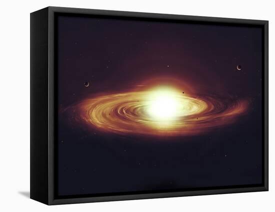 Implosion of a Sun with Visible Solar System and Planets-Stocktrek Images-Framed Stretched Canvas