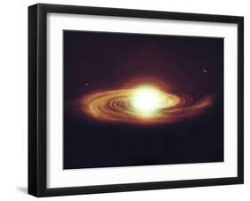 Implosion of a Sun with Visible Solar System and Planets-Stocktrek Images-Framed Photographic Print