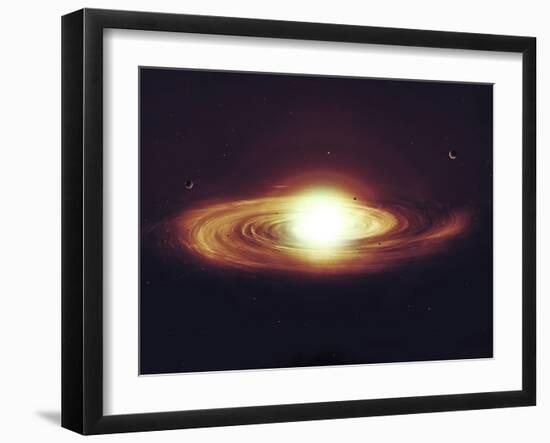 Implosion of a Sun with Visible Solar System and Planets-Stocktrek Images-Framed Photographic Print