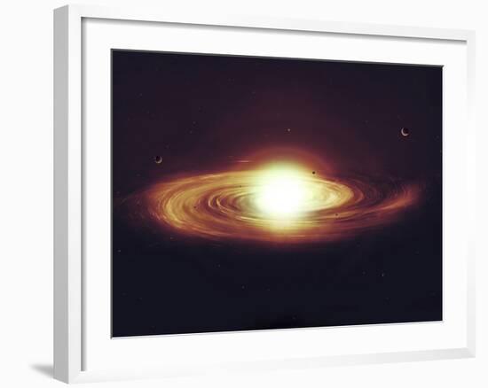 Implosion of a Sun with Visible Solar System and Planets-Stocktrek Images-Framed Photographic Print