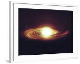 Implosion of a Sun with Visible Solar System and Planets-Stocktrek Images-Framed Photographic Print