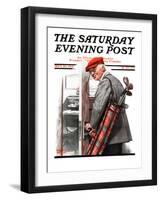 "Important Business" Saturday Evening Post Cover, September 20,1919-Norman Rockwell-Framed Premium Giclee Print