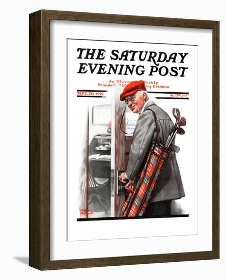 "Important Business" Saturday Evening Post Cover, September 20,1919-Norman Rockwell-Framed Giclee Print