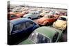 Imported Volkswagen Beetles on an American Pier in 1970s-null-Stretched Canvas