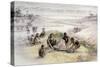 Impression of a Camp Occupied by Homo Habilis-English School-Stretched Canvas