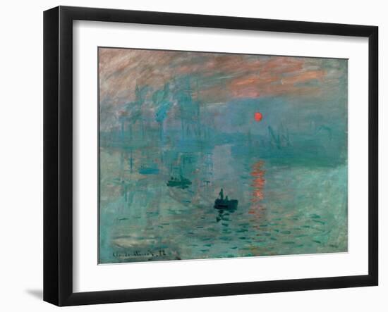 Impression, Soleil Levant (Impression, Rising Sun), painted 1872 in Le Havre, France.-Claude Monet-Framed Giclee Print