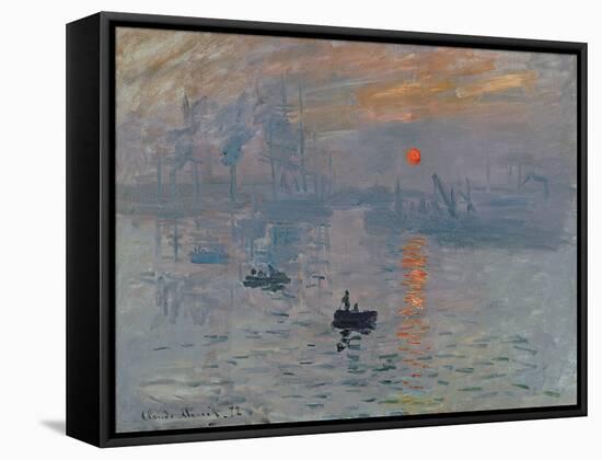 Impression: Sunrise, 1872-Claude Monet-Framed Stretched Canvas