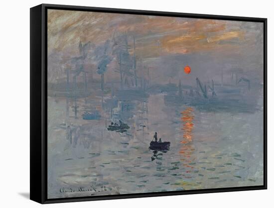 Impression: Sunrise, 1872-Claude Monet-Framed Stretched Canvas