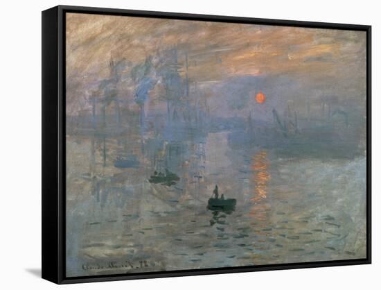 Impression: Sunrise, 1872-Claude Monet-Framed Stretched Canvas