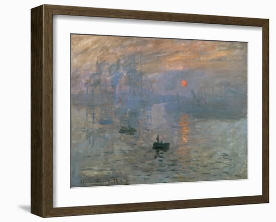 Impression: Sunrise, 1872-Claude Monet-Framed Giclee Print