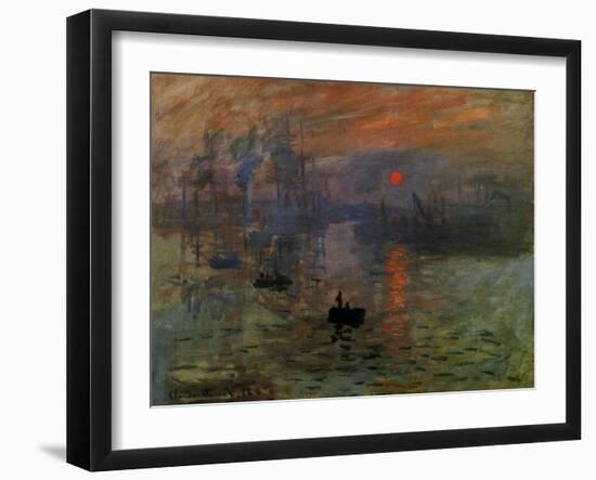 Impression: Sunrise 1873-Claude Monet-Framed Giclee Print