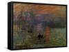 Impression: Sunrise 1873-Claude Monet-Framed Stretched Canvas