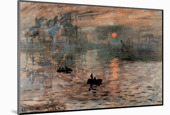 Impression Sunrise Claude Monet ART PRINT POSTER boats-null-Mounted Poster