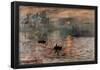 Impression Sunrise Claude Monet ART PRINT POSTER boats-null-Framed Poster