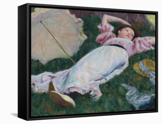 Impressionism : Reclining Woman Par Zandomeneghi, Federico (1841-1917), C. 1890. Oil on Canvas, 50X-Federigo Zandomeneghi-Framed Stretched Canvas