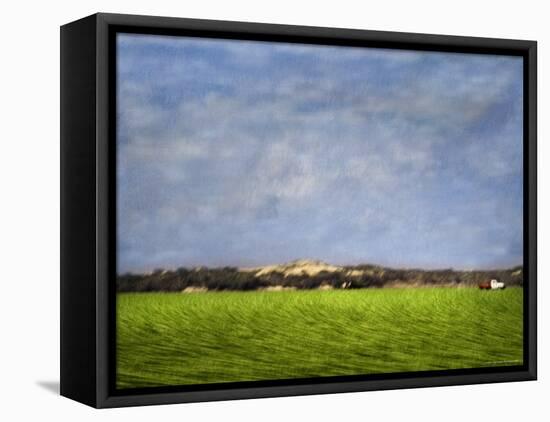 Impressionistic Harvest Field and Truck-Robert Cattan-Framed Stretched Canvas