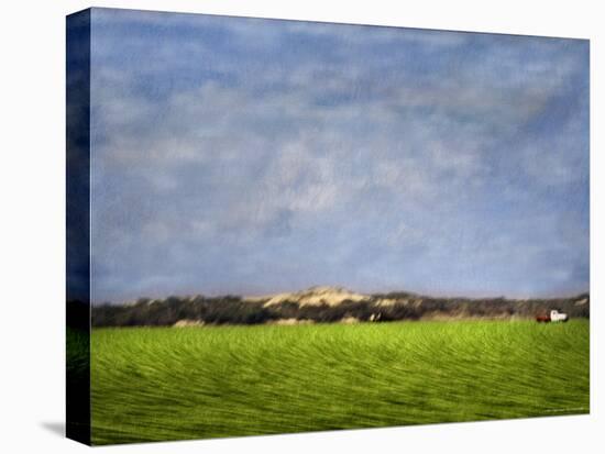 Impressionistic Harvest Field and Truck-Robert Cattan-Stretched Canvas