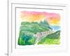 Impressive Pitons in St Lucia with Soufriere and unforgettable Caribbean Sunset-M. Bleichner-Framed Art Print