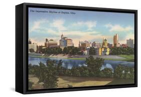 Impressive Skyline, Dayton-null-Framed Stretched Canvas