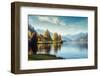 Impressively Beautiful Fairy-Tale Mountain Lake in Austrian Alps. Breathtaking Scene. Panoramic Vie-Yevhenii Chulovskyi-Framed Photographic Print