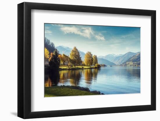 Impressively Beautiful Fairy-Tale Mountain Lake in Austrian Alps. Breathtaking Scene. Panoramic Vie-Yevhenii Chulovskyi-Framed Photographic Print