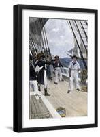 Impressment of an American Sailor by a British Naval Officer-null-Framed Giclee Print