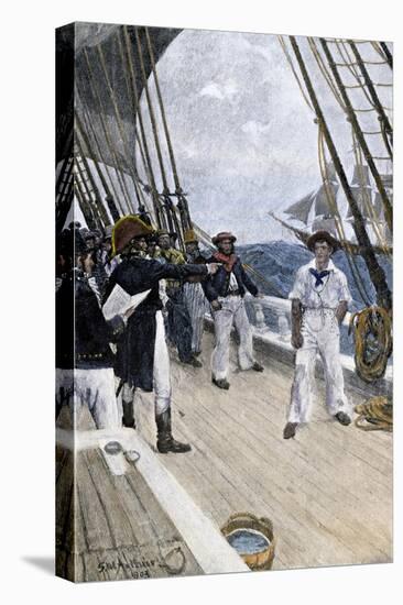 Impressment of an American Sailor by a British Naval Officer-null-Stretched Canvas