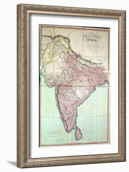 Improved Map of India Published in London 1820-null-Framed Giclee Print