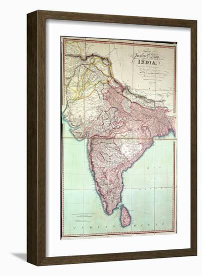 Improved Map of India Published in London 1820-null-Framed Giclee Print