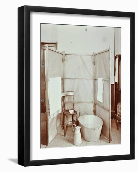 Improvised Bathroom, Shoreditch Technical Institute, London, 1907-null-Framed Photographic Print