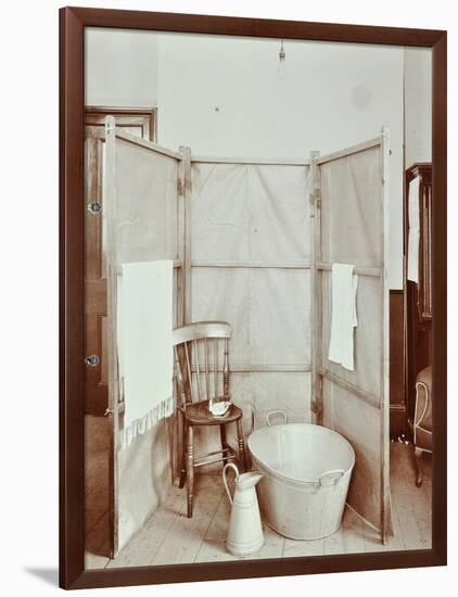 Improvised Bathroom, Shoreditch Technical Institute, London, 1907-null-Framed Photographic Print