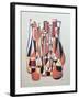 Improvised Dimentional Transposition, Carmine Vermillion-Brian Irving-Framed Giclee Print