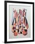 Improvised Dimentional Transposition, Carmine Vermillion-Brian Irving-Framed Giclee Print