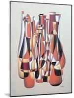 Improvised Dimentional Transposition, Carmine Vermillion-Brian Irving-Mounted Giclee Print