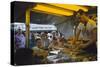 In a Booth at the Iowa State Fair, a Man Demonstrates 'Feemsters Famous Vegetable Slicer', 1955-John Dominis-Stretched Canvas