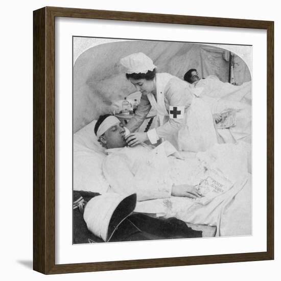 In a British Field Hospital on the Tugela River, South Africa, 2nd Boer War, 1900-Underwood & Underwood-Framed Giclee Print