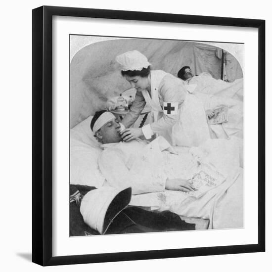 In a British Field Hospital on the Tugela River, South Africa, 2nd Boer War, 1900-Underwood & Underwood-Framed Giclee Print